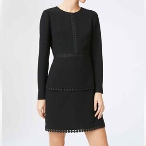 Club Monoco Terrona Peplum Tiered Caviar Black Dress Womens Size 4